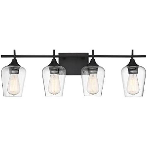 Savoy House 8-4030-4-13 Octave 4-Light Bathroom Vanity Light in a English Bronze Finish with Clear Glass (29'' W x 9'' H)