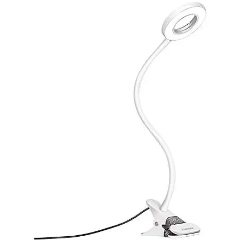 LED Clip Lamp/Light,Eye Protection Reading Light for Headboard/Office/Dorm,3 Modes & 10 Dimming Clamp Desk Lamp with Auto Off Timer,360°Flexible Gooseneck Night Light,7W,White(No Adapter Edition) LED Clip Lamp/Light,Eye Protection Reading Light for Headboard/Office/Dorm,3 Modes & 10 Dimming Clamp Desk Lamp with Auto Off Timer,360°Flexible Gooseneck Night Light,7W,White(No Adapter Edition)