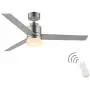 WINGBO Ceiling Fan with Light, 52'' Nickel Ceiling Fan Light Kit with Remote Light for Living Room, Kitchen, Bedroom, Hugger Fan