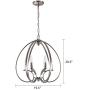 Sunlighting Modern Chandelier, Vanity Pendant Hanging Light for Bedroom, Kitchen, Foyer, Dining & Living Room and Entryway, Satin Nickel Finish