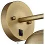 Luna Mid Century Modern Wall Lamp Antique Brass Plug-in Light Fixture Frosted Glass Globe Shade for Bedroom Bedside Living Room Reading - 360 Lighting