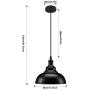 Industrial Pendant Lighting 1 Pack, Matte Black Metal Barn Vintage Farmhouse Style Kitchen Hanging Light Fixture for Kitchen Dining Room