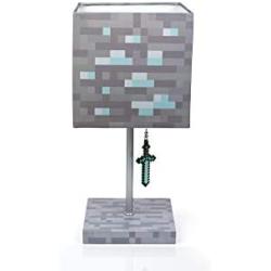 Minecraft Diamond Ore Block LED Lamp w/ 3D Diamond Sword Puller | 14-Inch Lamp