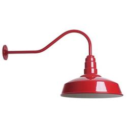 Red Standard ABBA Barn Light Kit | Farmhouse Steel Vintage Shade and Gooseneck | 16 Inch Shade and 23 Inch Gooseneck | 200 Watt Maximum Porcelain Socket Included