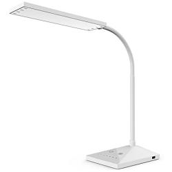 VICFUN LED Desk Lamp, 5 Color Modes with 7 Levels of Brightness, Eye-Caring Table Lamp Office Lamp with USB Charging Port, Touch Control Sensitive Dimmable 12W White