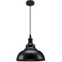 Industrial Pendant Lighting 1 Pack, Matte Black Metal Barn Vintage Farmhouse Style Kitchen Hanging Light Fixture for Kitchen Dining Room
