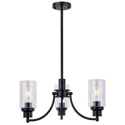 LIGOTFIRE Rustic Chandelier Lighting 3 Light Famhouse Pendant Light Black Celing Hanging Light Fixure Dining Room