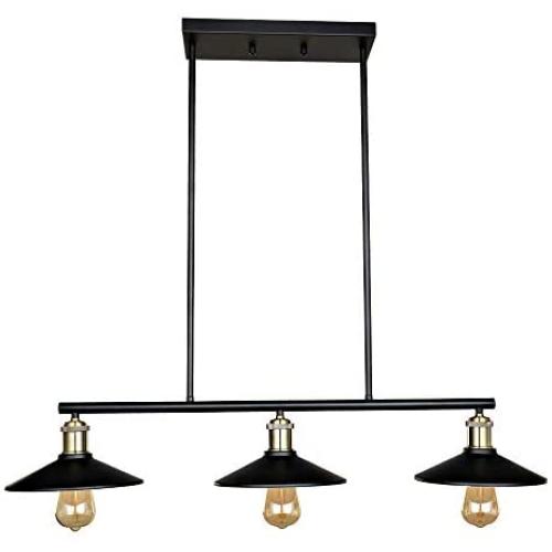 KARMIQI 3-Light Industrial Kitchen Island Lighting, Farmhouse Pendant Light for Kitchen, Vintage Metal Island Light for Dining Room, Pool Table Light for Bar KARMIQI 3-Light Industrial Kitchen Island Lighting, Farmhouse Pendant Light for Kitchen, Vintage Metal Island Light for Dining Room, Pool Table Light for Bar