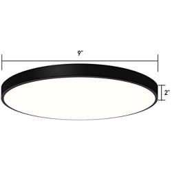 LED Flush Mount Ceiling Light 9inch,12W (100W Equivalent),6000-6500K (Bright White)，AC110-265V,ETL List,Ceiling Light Fixture，Panel Lamp Mount Surface, Round(9Inch-6500K)