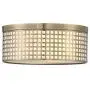 2 Light 10'' Metal Square Grid Antique Brass Finish semi Flush Mount Ceiling Light, Chandelier for Living Room Dining Room Bedroom