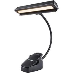 LEPOWER 14 LED Music Stand Lights, 3 Levels of Brightness Piano Lamp, Rechargeable USB Book Reading Light, Full Charged for 11-Hour Using for Piano, Travel, Desk and Bed Headboard(Warm Light)