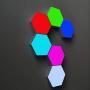 Hexagon Wall Light with Remote Control,Smart Modular Touch-Sensitive LED Light Wall Panels RGB Colorful Night Light DIY Geometry Splicing Hex Light for Bedroom Living Room Hallway Party Decor,6 Pack