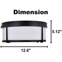 SOTTAE 2-Light Flush Mount Ceiling Light Fixture,Black Frame and White Glass Drum Shade Light,Ceiling Light Fixture for Closet Kitchen Bathroom Foyer Stairs Laundry and Bedroom