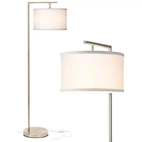 Brightech Montage Modern - Floor Lamp for Living Room Lighting - Bedroom & Nursery Standing Accent Lamp - Mid Century, 5 Tall Pole Light Overhangs Reading - with LED Bulb - Satin Nickel Brightech Montage Modern - Floor Lamp for Living Room Lighting - Bedroom & Nursery Standing Accent Lamp - Mid Century, 5 Tall Pole Light Overhangs Reading - with LED Bulb - Satin Nickel