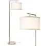 Brightech Montage Modern - Floor Lamp for Living Room Lighting - Bedroom & Nursery Standing Accent Lamp - Mid Century, 5 Tall Pole Light Overhangs Reading - with LED Bulb - Satin Nickel Brightech Montage Modern - Floor Lamp for Living Room Lighting - Bedroom & Nursery Standing Accent Lamp - Mid Century, 5 Tall Pole Light Overhangs Reading - with LED Bulb - Satin Nickel
