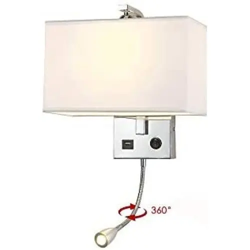Bedroom Wall Sconce Lighting - Modern Wall Lights Fixtures with USB Port, Switch and Fabric Linen Shade, Bedside Wall Mount Reading Lamps for Living Room Hotel(LED 1W 3000K Included ) Bedroom Wall Sconce Lighting - Modern Wall Lights Fixtures with USB Port, Switch and Fabric Linen Shade, Bedside Wall Mount Reading Lamps for Living Room Hotel(LED 1W 3000K Included )