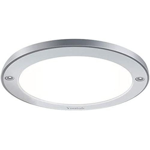 Youtob LED Flush Mount Ceiling Light, 15W 100 Watt Equivalent, 1100lm Brushed Silver Round Lighting Fixture for Kitchens, Closets, Stairwells, Basements, Bedrooms, Washrooms (Warm White 3000K)