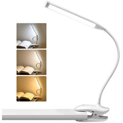 Clip on Light Reading Book Lights Desk Lamp with Clamp,Bed Night Light with 31 LEDs,3 Colors x 10 Brightness,2500mAh USB Rechargeable Touch Control Lights for Bed,Headboard and Laptop