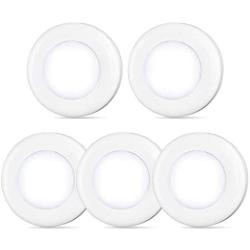 Tap Light Push Lights STAR-SPANGLED Mini Night Touch Light LED Puck Lights Portable Under Cabinet Lighting Battery Operated Powered DIY Stick On Lights Wireless Closet Counter Kitchen Cool White 5Pack