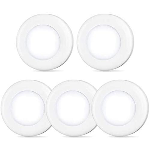 Tap Light Push Lights STAR-SPANGLED Mini Night Touch Light LED Puck Lights Portable Under Cabinet Lighting Battery Operated Powered DIY Stick On Lights Wireless Closet Counter Kitchen Cool White 5Pack