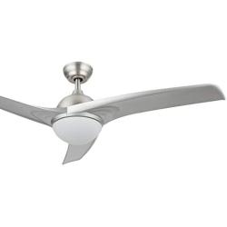 CO-Z 52’’ Modern Ceiling Fan with Lights and Remote, Contemporary Ceiling Fans Brushed Nickel Memory, Indoor LED Ceiling fan for Kitchen Bedroom Living Room, 3 Reversible ABS Blades in Brushed Nickel