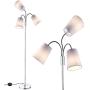 3 Light Adjustable Floor Lamp by Light Accents - Medusa 3 Light Standing Lamp - Multi Head Standing Lamp with 3 Adjustable White Fabric Reading Lamps - Lamps for Living Room (Chrome)