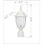 LIT-PaTH Outdoor Post Light Pole Lantern Lighting Fixture with One E26 Base Max 100W, Aluminum Housing Plus Glass, Matte White Finish