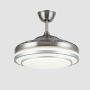Southerns Lighting 42 Inch Invisible Ceiling Fan Light Fan Light Living Room Bedroom Dining Room Home Simple Modern Fan Chandelier with Electric Fan (Silver-04)