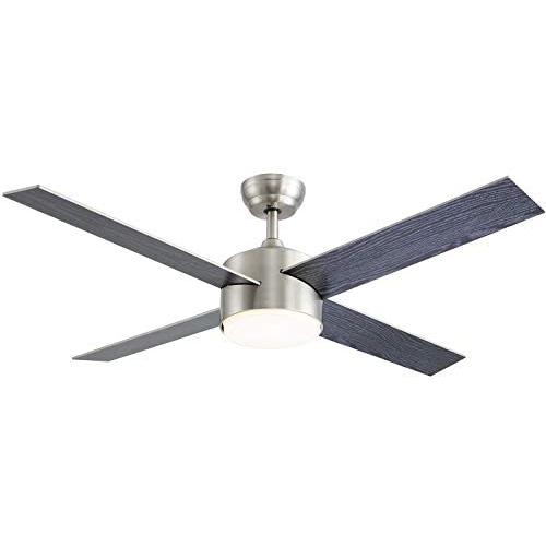 Ceiling Fan with Lights and Remote Control,SNJ 52 Inch Modern Ceiling Fan for Living Room Bedroom Dining Room,Indoor (Sand Nickel)