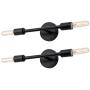 Passica Decor Set of 2 pcs Simple Stylish 2 Light Matte Black Vanity Light Vertical or Horizontal Wall Mounting Double Sconce for Bedroom Living Room Stairs Hallway