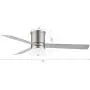 WINGBO Ceiling Fan with Light, 52'' Nickel Ceiling Fan Light Kit with Remote Light for Living Room, Kitchen, Bedroom, Hugger Fan
