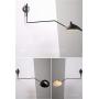 SUSUO Simple Style Swing Wall Sconce with Dome Shade 1-Light Black Wall Lamp for Hallway Foyer Entry Bedroom Dining Room,E26 Light Bulb Socket（Hardwired,with On/Off Switch）