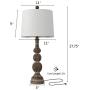 BOBOMOMO 27.75 USB Table Lamp with Charging Port Set of 2 Antique Retro Nightstand Lamp for Bedroom Living Room Resin Classic Bedside Washed Brown Desk Lamps with White Fabric Shade