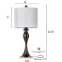 OYEARS Modern Table Lamps Set of 2 for Bedroom 24.25“ Nightstand Lamp for Living Room Bedside Table Lamp with Linen Lamp Shade Brown