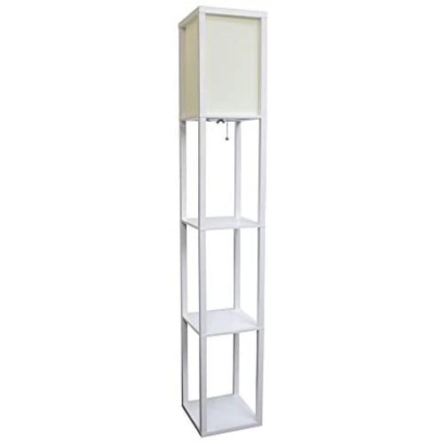 Simple Designs White Home Floor Lamp Etagere Organizer Storage Shelf
