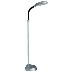 Lightek Bright LED Floor Lamp with HI-Off-Low Switch 2 Levels Brightness 12W 63 Inches Tall for Living Room & Bedroom Reading, Repair, Crafts, Sewing etc. (Silver)