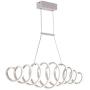 Dimmable LED Spring Chandeliers Modern Designer Dining Table Living Room Ceiling Pendant Light Fixture Chic Adjustable White Finish Acrylic-Panel Bedroom Remote Hanging Lamp Contemporary Deco Lighting