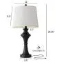Oneach USB Table Lamp Modern Table Lamps Set of 2 for Living Room with USB Charging Port Bedside Lamp Fabric Drum Shade Accent Lamp Light for Bedroom Black