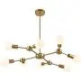 8 Lights Sputnik Chandelier Gold Pendant Lighting Mid-Century Vintage Ceiling Fixture Hanging Lamps for Dining Room Kitchen Island Bedroom Living Room