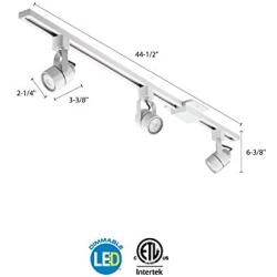 Lithonia Lighting LTKMSBK MR16GU10 2700K MW Modern, Lighting Fixture Heads for Kitchen, Living Room, Bedroom, 3 LED Bulbs Adjustable Decorative Lamp Mesh Track Kit, White