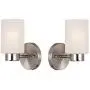 Wall Decor Light Fixture Bathroom Vanity, Living Room Decor, Modern Home Decor, Bathroom Light fixtures, Pack of 2, Brushed Nickel Finish and Frosted Seeded Glass,