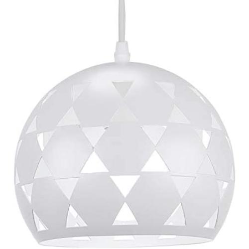 SUNVP Pendant Light Modern White Semicircle Design Iron Ceiling Hanging Lamp Minimalist Style for Kitchen Island Dining Room, Living Room, Bedroom, Coffee Bar