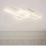 Leniure White Square LED Light Ceiling Lamp Chandelier Lighting Fixture 35'' Wide 22'' Deep 3'' High, Warm White 3000K