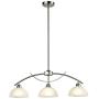 Dazhuan Modern Frosted Glass Shades Pendant Light Arched Alabaster Chandelier Kitchen Counter Island Hanging Ceiling Lighting, Brushed Nickel, 3-Light