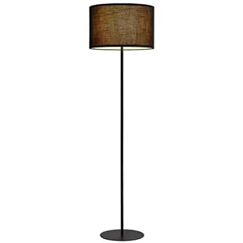 Modernluci Black Standing Floor Lamp - Modern Nursery Stick Lamp with Shade for Office,Bedroom,Living Room - 56‘’ Tall, E26 Led Edison Bulb