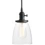 Pathson Industrial Glass Pendant Lighting, Black Vintage Style Hanging Light Fixture for Living Room Dining Room