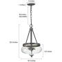 KSANA Glass Pendant Chandeliers for Dining Room, Kitchen Island, 12.5'' D