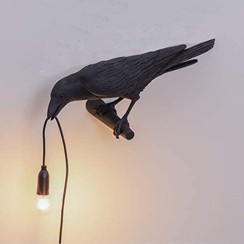 Awolf Crow Table lamp, Raven Lights, Raven Bird Desk Lamp, Nordic LED Table Lamp, Mordern Art Deco Table Lamps, for Living Room, Bedroom, Office, Cafe Decoration (F)