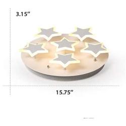 LITFAD Modern LED Ceiling Lamp Art Deco White Dimmable Ceiling Light Star Design LED Flushmount Pendant Light for Living Room,Childrens Room,Dining Room