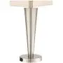 Geoff Modern Table Lamps Set of 2 with Hotel Style USB Charging Port Brushed Steel White Drum Shade for Living Room Family Bedroom - 360 Lighting